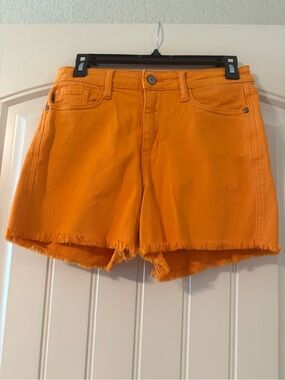Judy Blue Orange Frayed Hem Denim Cutoff Shorts